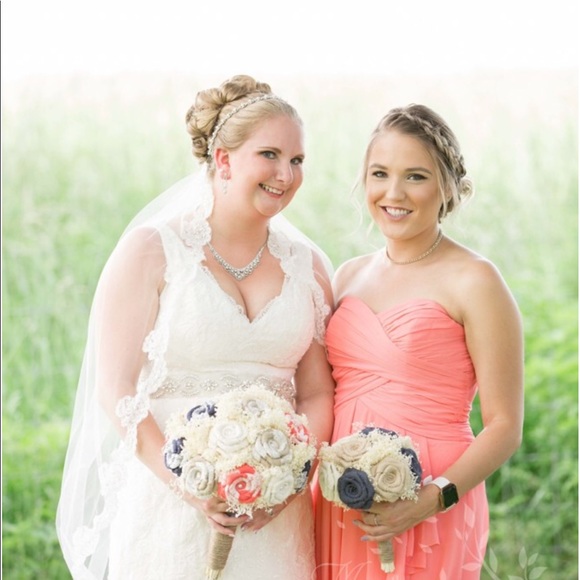 Coral bridesmaid dress - Picture 2 of 4